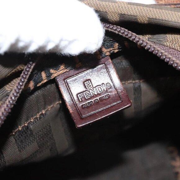 FENDI Zucca Canvas Hand Bag Black Brown Auth - Picture 12 of 15